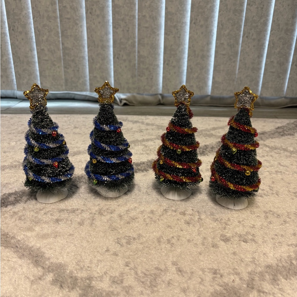 Department 56 Snow Village “Village Accessories Decorated Sisal Trees”